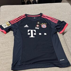Adidas Kids Dark Blue and Pink Bayern Munich Jersey